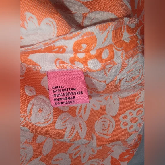 Floral Orange Brocade Sleeveless Dress - Picture 4 of 7